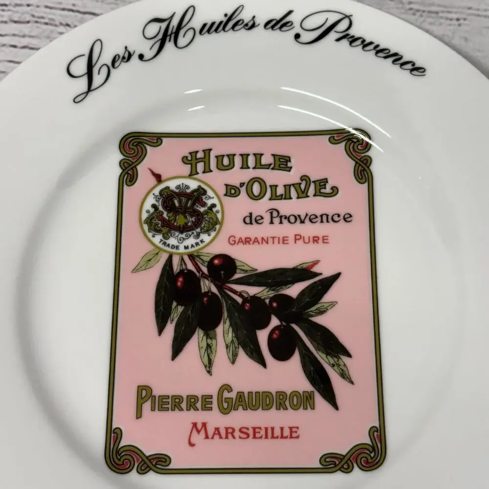 Kiss That Frog Les Huiles De Provence Olive Oil Label Plates Set of 4 French